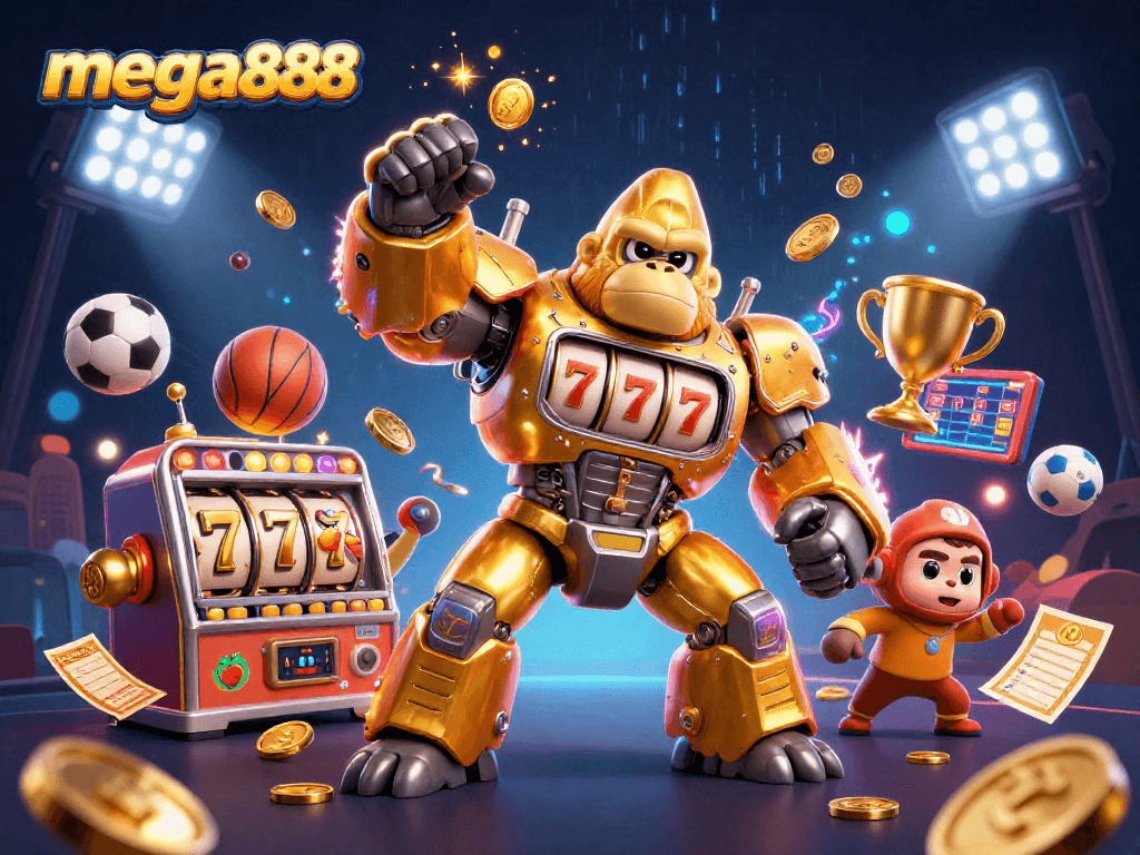 Mega888 memberikan pengalaman bermain slot dengan ciri mekanik gajah emas dan simbol beruntung, menyeronokkan!
