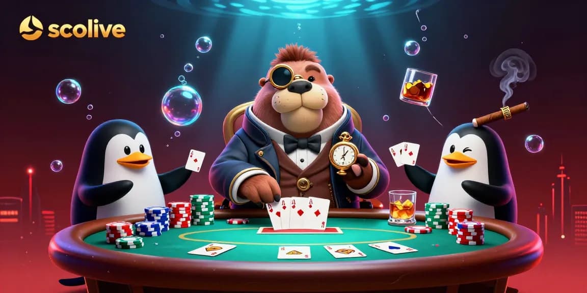Socolive brings high-stakes underwater poker, showcasing a bluffing pufferfish at the table.
