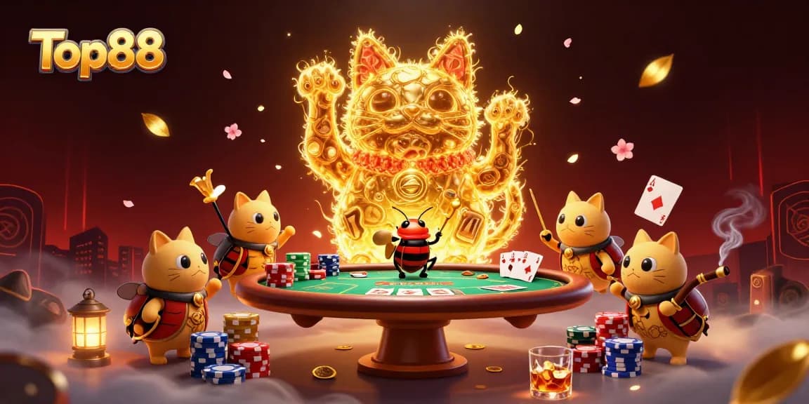 Engage with Top88’s vibrant casino scene featuring dynamic characters and game elements.