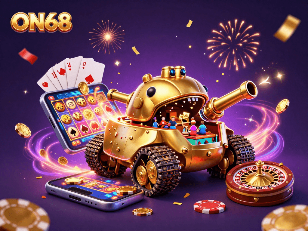 Experience the excitement of winning at ON68's vibrant casino scene with specialized gaming elements.