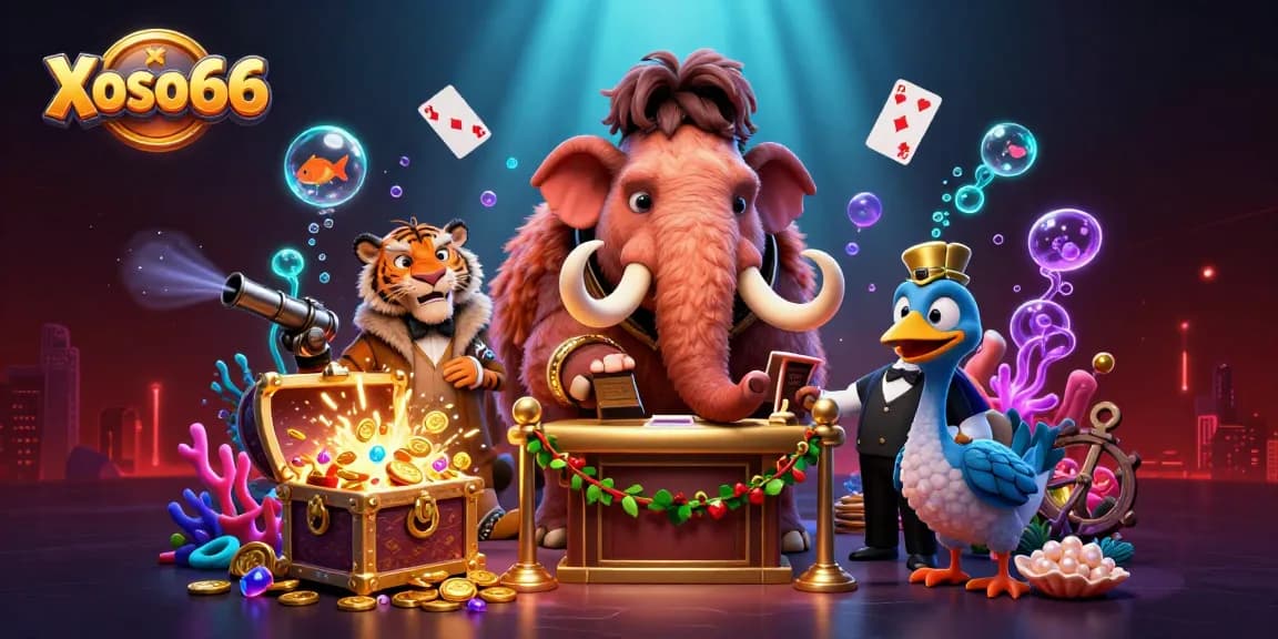 Experience the vibrant gaming world of Xoso66 with dynamic characters and elements.