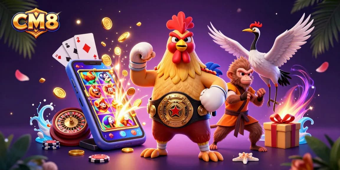 Experience thrilling wins at CM8 with dynamic gaming action and vibrant casino elements.