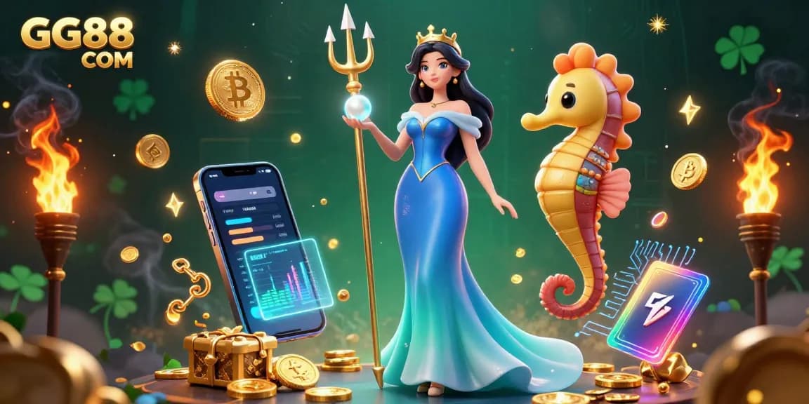 Engage with the vibrant gaming experience at GG88 COM, featuring underwater elements and crypto themes.
