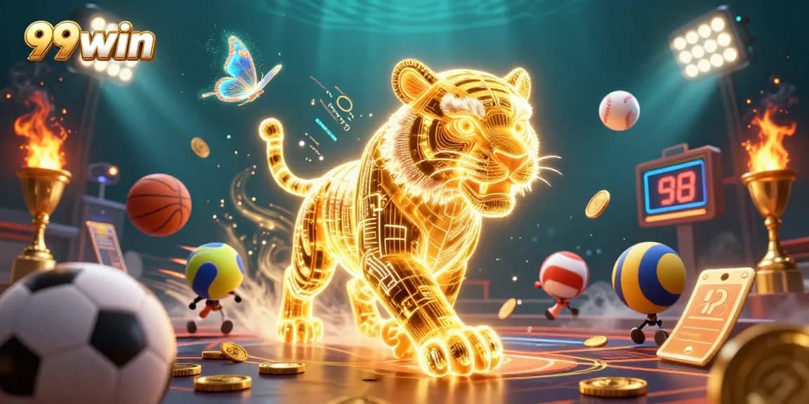 Experience the excitement of 99win in a vibrant digital casino landscape filled with dynamic gaming elements.