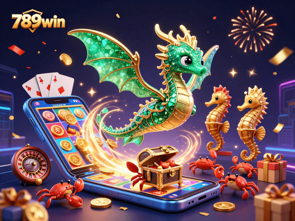 Spin lively slots with 789win as the emerald sea dragon guards treasures and excitement.
