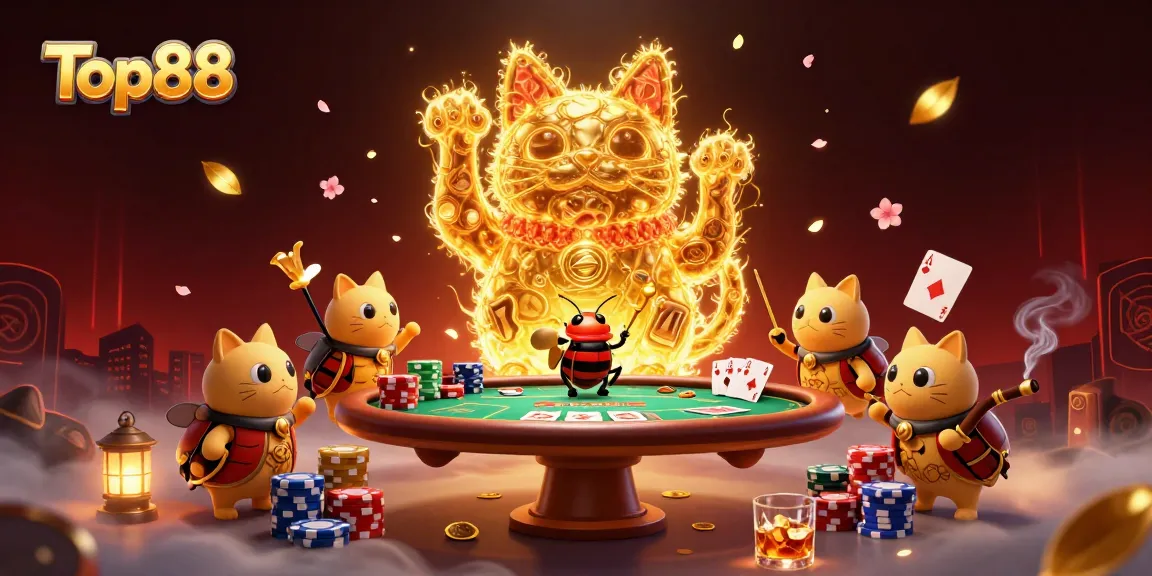 Engage with Top88’s vibrant casino scene featuring dynamic characters and game elements.