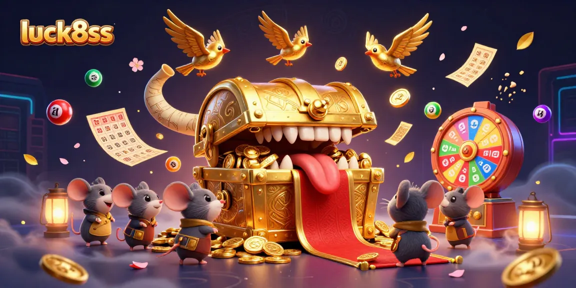 Play and win at luck8ss with an adventurous scene full of lottery excitement.