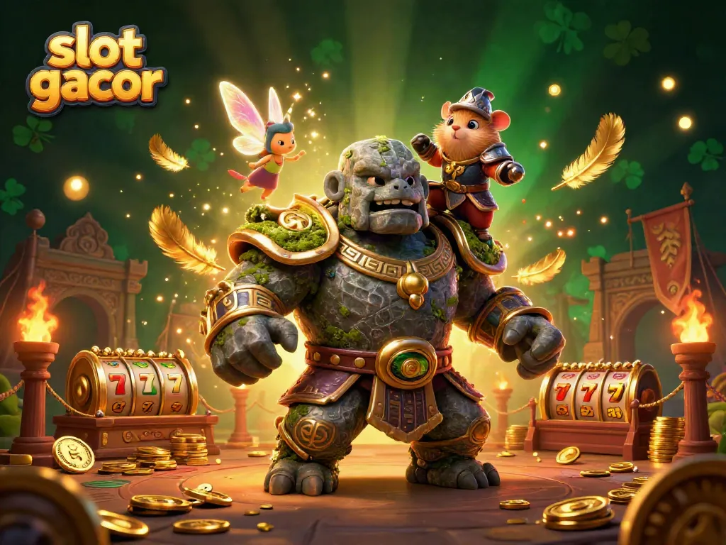 Menangkan slot gacor dengan kelelawar dan golem bertema kasino yang mempesona.