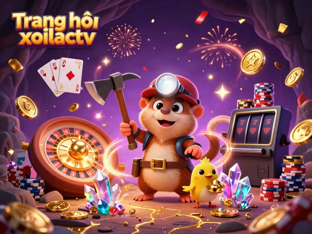 Experience the excitement of gambling with Trang chủ xoilactv, featuring animated mining and casino elements!