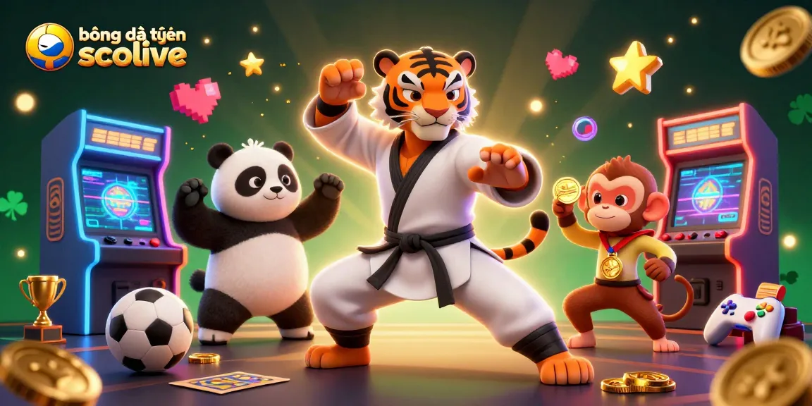 Engage in exciting bóng đá trực tuyến socolive with vibrant sports elements and playful characters.